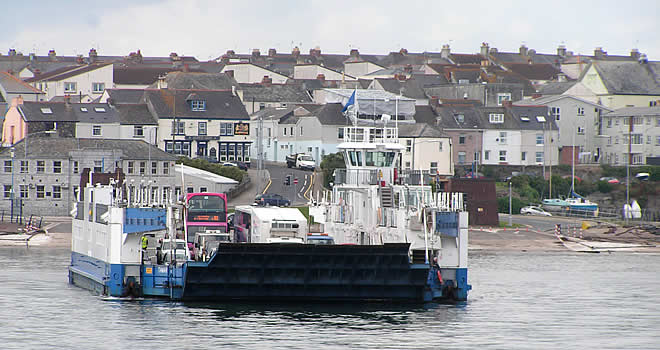 The Torpoint Car and Foot Passenger Ferry departing from Torpoint