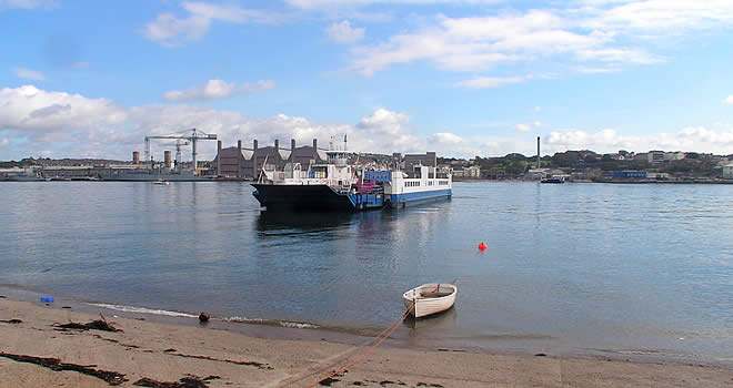Torpoint Ferry approaching Torpoint from Plymouth